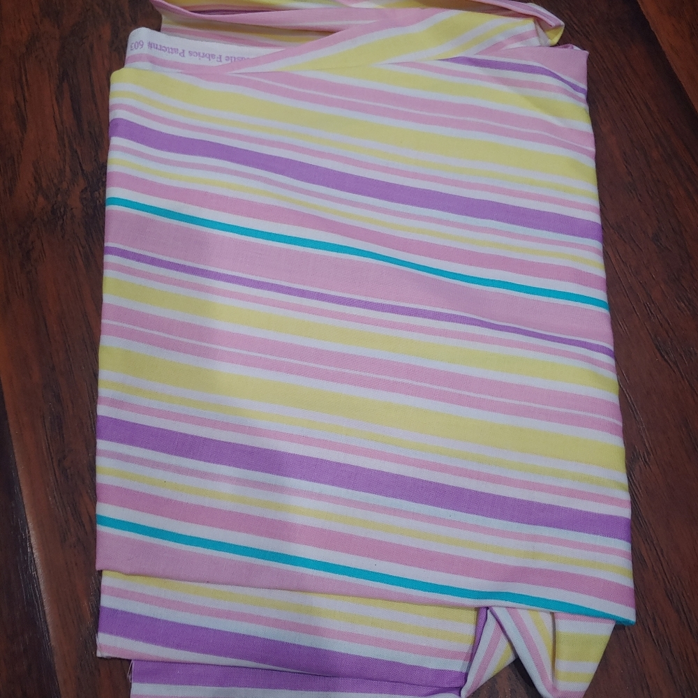 Multi colored striped spring fabric